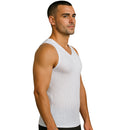 Men's hollow out mesh tank top – sheer lightweight sleeveless shirt with V-neck White color by IS PRO USA