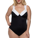 InstantFigure Plus Size Contrast Trim One Piece Swimsuit 13496PC, Garland, Texas, TX