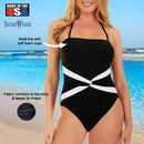 Contrast Twist Front One Piece Swimsuit, Irvine, CA