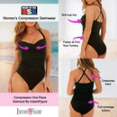 InstantFigure Plus Size One Piece Shirred Twist Front Swimsuit 13594PC, Long Beach, California, CA
