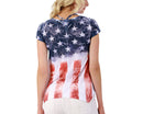 American Flag V-Neck Top with Cap Sleeves - 153707