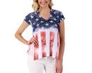 American Flag V-Neck Top with Cap Sleeves - 153707, Yakima, Washington, WA