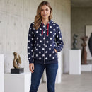 American Flag Stars Printed Men's US Flag Zip Up Hoody - 155026