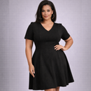 InstantFigure Curvy Plus Size Short V-neck Panel dress 16808MC