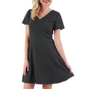InstantFigure Short V-neck flared skirt Panel dress 16808M, West Loop, Chicago, IL