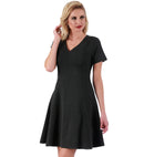 InstantFigure Short V-neck flared skirt Panel dress 16808M