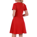 InstantFigure Short V-neck flared skirt Panel dress 16808M, Fredericksburg, Virginia, VA