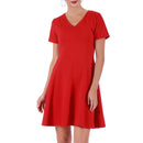 InstantFigure Short V-neck flared skirt Panel dress 16808M, Lake Forest, California, CA