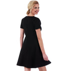 InstantFigure Short V-neck flared skirt Panel dress 16808M