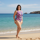 InstantFigure Fancy Floral High-Neck One-Piece Swimsuit 27591