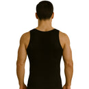 Man wearing a black Insta Slim IS PRO Hollow Out Breathable Lightweight Mesh Muscle Tank 103MS0001, Made in the USA