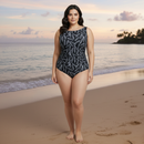 InstantFigure Feathers High-Neck One-Piece Swimsuit 78591P