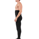 Side view of Insta Slim Men’s Compression Hi-Waist Pants on a model, highlighting the slimming waist and toned thigh appearance.