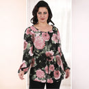 Long Sleeve Floral Georgette Fashion Top 3537264C