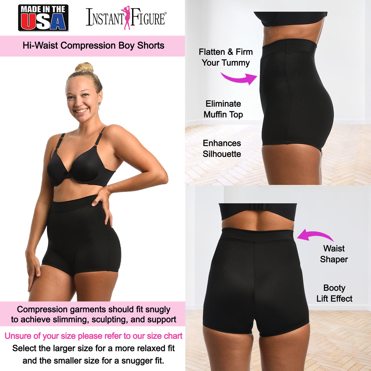 Compression Garment Plus Size High Waisted Compression Shorts High