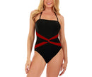 Contrast Twist Front One Piece Swimsuit, Beverly Hills, CA