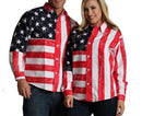 American Flag Print Unisex long Sleeves Shirt - 167201, South Loop, Chicago, IL