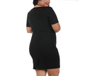 InstantFigure Curvy Plus Size Short Dress Short Sleeves 168027C, Las Vegas, Nevada, NV