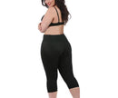 InstantFigure high tech compression fabric Curvy Plus Size black Cropped Leggings 16804MC, made in the USA Inglewood, California, CA