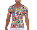 Insta Slim Big & Tall Flags Activewear Short Sleeve V-Neck 5VAT001BT, Beverly Hills, California, CA