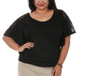 V-Neck Curvy Plus Size Top with Lace Inset 3532104C, Newport Beach, California, CA