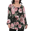 Long Sleeve Floral Georgette Fashion Top 3537264C, Bucktown, Chicago, IL