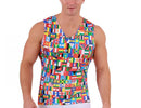 Insta Slim Big & Tall Flags Activewear Sleeveless V- Neck 5VAT0N1BT, Santa Fe, New Mexico, NM