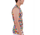 Insta Slim Big & Tall Flag Activewear Sleeveless V-neck Tank 5VAT013, San Antonio, Texas, TX