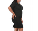 InstantFigure Curvy Plus Size Short Slimming Dress W/Short Sleeves WDA027C