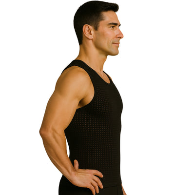 Insta Slim IS PRO Hollow Out Breathable Lightweight Mesh Muscle Tank, Black color, 103MS0001