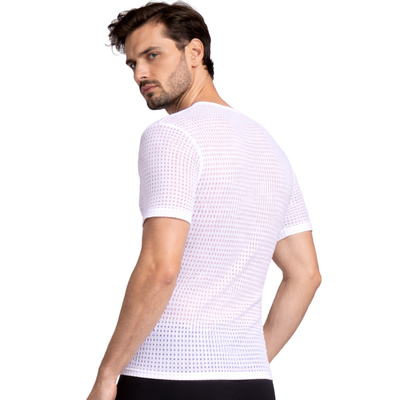 Insta Slim Men's Hollow-Out Mesh Short Sleeve V-Neck – 103VS0001