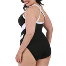 InstantFigure Curvy Plus Size Two-Tone One Piece Swimsuit 13306PC