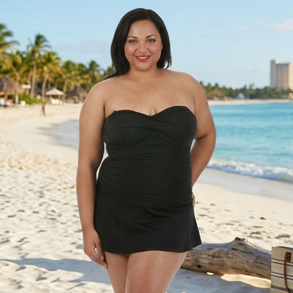 InstantFigure Plus Size Skirted One Piece Swimsuit 13556PC