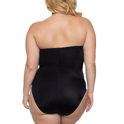 InstantFigure Contrast Twist Front One Piece Swimsuit 13559P
