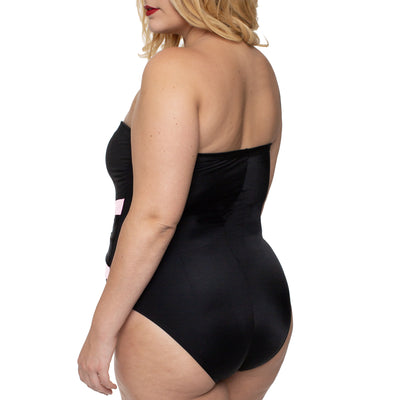 InstantFigure Contrast Twist Front One Piece Swimsuit 13559P