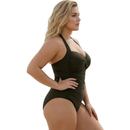 InstantFigure One Piece Shirred Twist Front Swimsuit 13594P