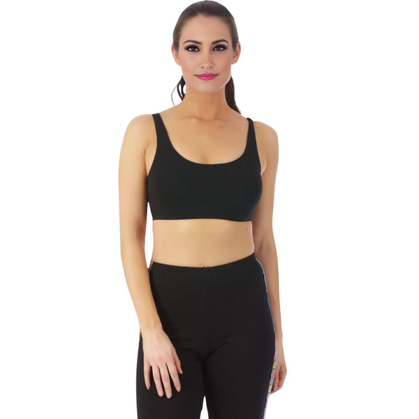 InstantFigure Activewear Cotton Lycra Wide Straps Crop Top 144006