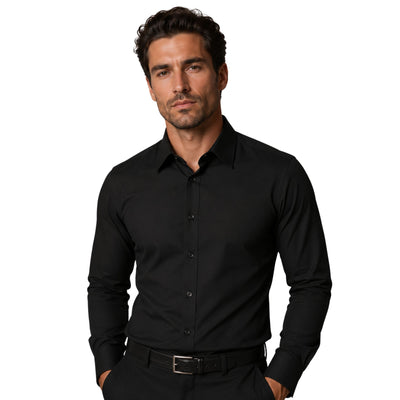 Insta Slim Button Down Slim-Fit Dress Solid Shirt 155304