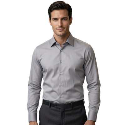 Insta Slim Button Down Slim-Fit Dress Solid Shirt 155304