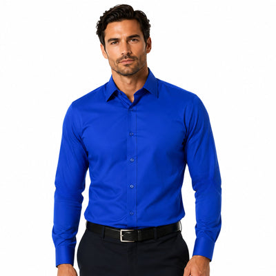 Insta Slim Button Down Slim-Fit Dress Solid Shirt 155304