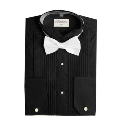Insta Slim Tuxedo Shirt with Bow Tie – Wingtip Collar Style 155485