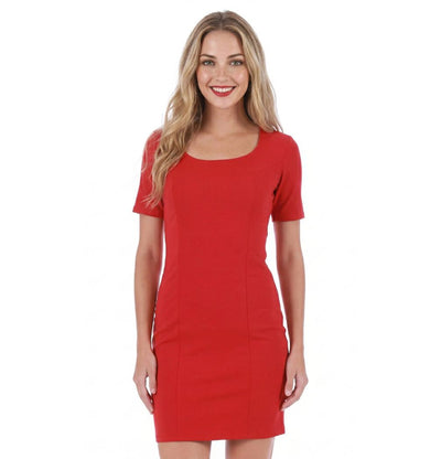 InstantFigure Short Dress with Square Neck and Short Sleeves 168027