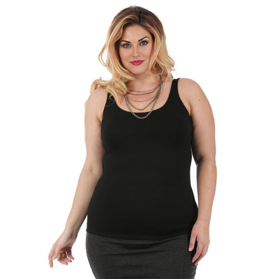 InstantFigure Curvy Plus Size Casual Empire Seam Tank Top 168042C