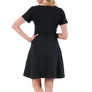 InstantFigure Short V-neck flared skirt Panel dress 16808M, North Bergen, New Jersey, NJ