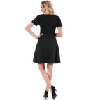 InstantFigure Short V-neck flared skirt Panel dress 16808M