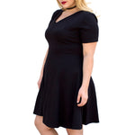 InstantFigure Curvy Vestido corto con paneles y escote en V de talla grande 16808MC