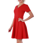 InstantFigure Short V-neck flared skirt Panel dress 16808M, Chapel Hill, North Carolina, NC