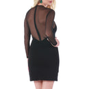 InstantFigure Short Dress With Sheer Mesh Deep V-Neck 168226, Marrero, Louisiana, LA