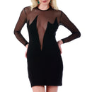 InstantFigure Short Dress With Sheer Mesh Deep V-Neck 168226, Lexington, Kentucky, KY