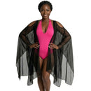 InstantFigure Sheer Mesh Coverup With Cut-out Shoulders 33COTU